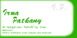 irma patkany business card